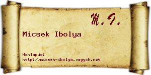 Micsek Ibolya névjegykártya